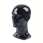 Cabeza de maniquí de PVC, maniquí de cabeza, maniquí de cabeza, exhibición de cabeza para pelucas, cascos, sombreros y joyas, negro, ventana de tienda, cabeza masculina, maniquí de cabeza, modelo masculino, cabeza de PVC de 50 cm, maniquí de cabeza para p