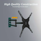 Soporte de pared universal giratorio e inclinable para TV, soporte para TV o monitores planos o curvos de 81.28-139.7 cm