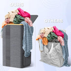 Cesto de lavandería Furnestorica con tapa, diseño de malla transparente con capacidad clara, cesto de ropa de lavandería de 100L con asas y bolsa de lavandería extraíble, cesto de diseño transpirable con tapa para dormitorio, baño, residencia, lavandería,