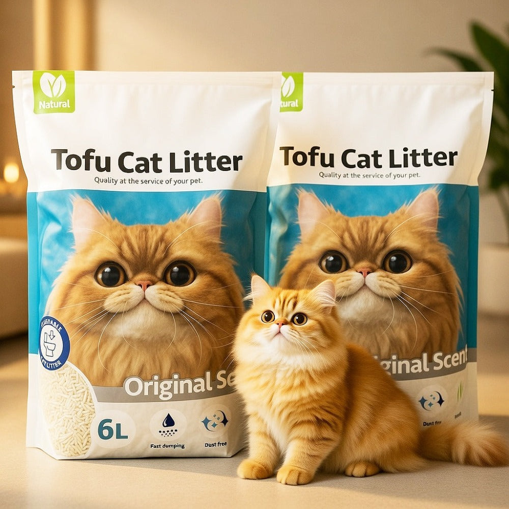 2X Arena Aglomerante para Gatos Arena de Tofu para Gatos sin Polvo Fácil de Aglomerar Controla los Olores se Lanza en el Inodoro