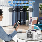 Reproductor portátil de CD y casete para música, radio y grabación