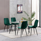 Sillas de comedor MCC Direct en conjunto de 4 piezas Hechas de terciopelo, patas de metal, sillas Lexi, sillas de diseño