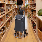 Carrito Compra Plegable de Aluminio, Carro de la compra plegable, tela Oxford bolsa,bolsa de la compra extraíble con ruedas,Carro de la Compra 6 Ruedas con Bolsa Oxford Desmontable, 95x41x28 cm, 34.6L.
