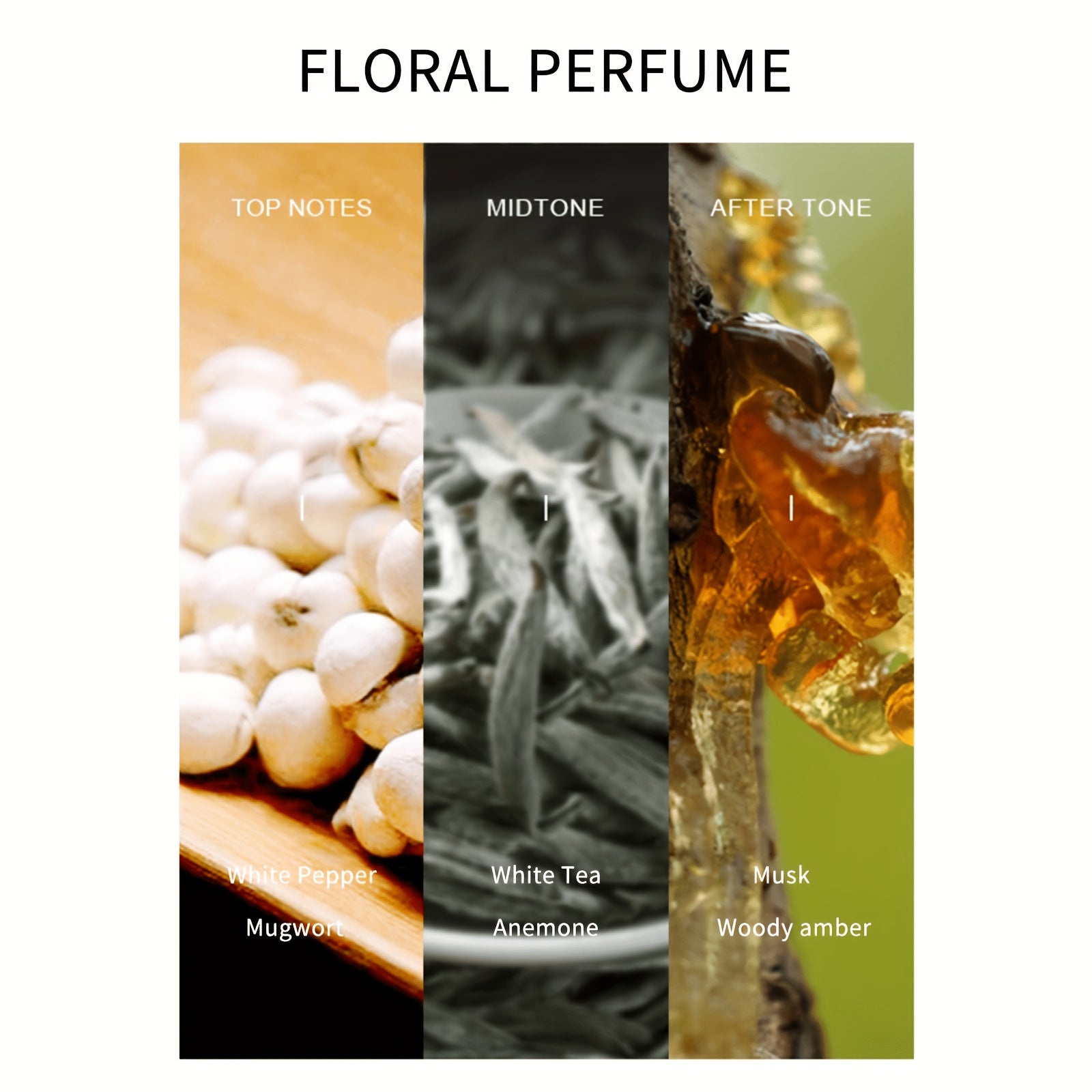 Perfume de estilo tacón alto Eau de Parfum en spray, fragancia natural de té blanco, perfume personal duradero y encantador para mujer de 30 ml