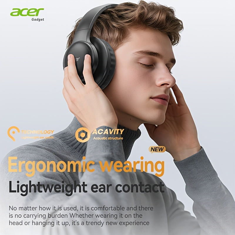 Auriculares Bluetooth | Auriculares inalámbricos supraaurales Acer Ohr559, sonido estéreo de alta fidelidad de baja frecuencia, reducción de
