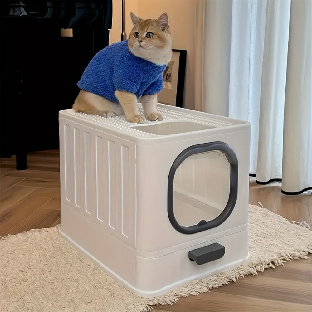 Caja de Arena para Gatos con Tapa: Arena Cerrada para Gatos, Bandeja Grande para Baño de Gatos con Diseño de Cajón de Fácil Limpieza, 38.8 X 35.8 X 48.3Cm, Sin Batería