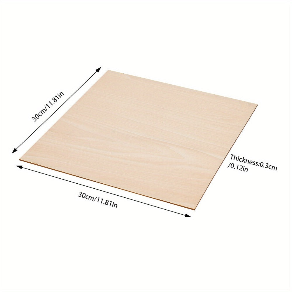 30 piezas (30 láminas) de tableros de madera de tilo - 1/8" de grosor x 12x12 pulgadas (3mm) - Resistentes, anti-flexión y antihumedad para manualidades DIY, construcción de modelos, proyectos en miniatura - Ideales para pintar, pegar, decoración del hoga
