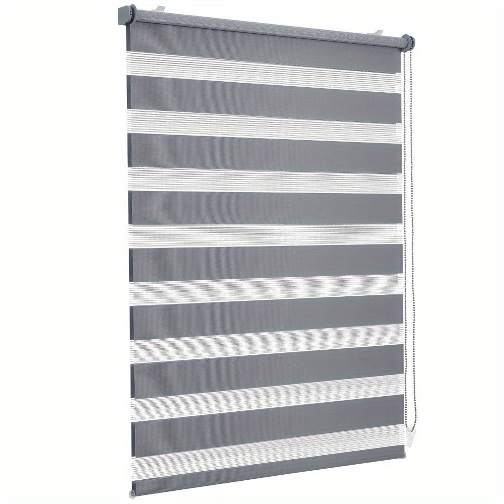 Persiana enrollable Sekey sin taladro, altura ajustable infinitamente con transparencia y blackout, para ventanas de 45-90cm, blanco/blanco.