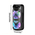 Altavoz Portátil de 8500W, Sonido Estéreo con Subwoofers Duales de 3 Pulgadas, Altavoz para Fiestas al Aire Libre, Soporte para Radio FM, Luces LED Coloridas, Compatible con TF/Radio FM/USB/Aux, Ideal para el Hogar, Fiestas, Viajes, Navidad