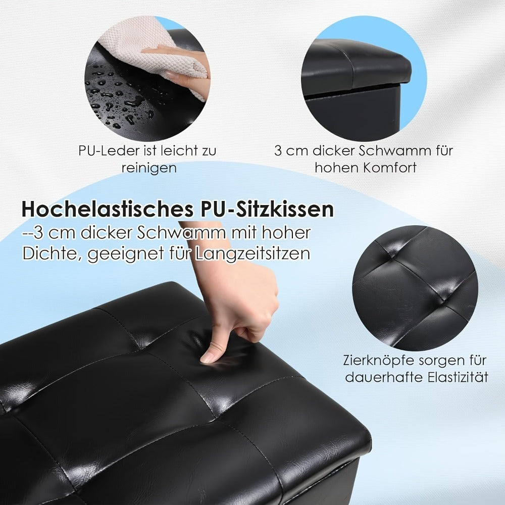 Banco para instrumento de teclado, Banco para piano, Altura ajustable 48-58 cm, Banco para piano con espacio de almacenamiento, Cojín de cuero sintético, Capacidad de carga hasta 150 kg, Banco multifuncional, Se puede utilizar como taburete de vestir, tab