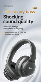 Auriculares Bluetooth | Auriculares inalámbricos supraaurales Acer Ohr559, sonido estéreo de alta fidelidad de baja frecuencia, reducción de