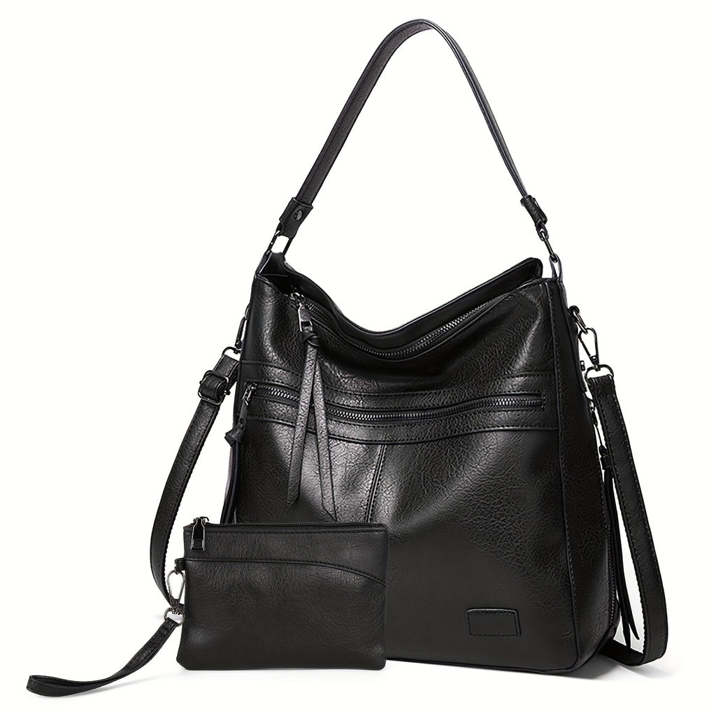 Mochila-bolso tote simple de gran capacidad con múltiples bolsillos para desplazamientos diarios, bolso de mano para usar bajo el brazo, casual y versátil, bolso cruzado de hombro único de gama alta