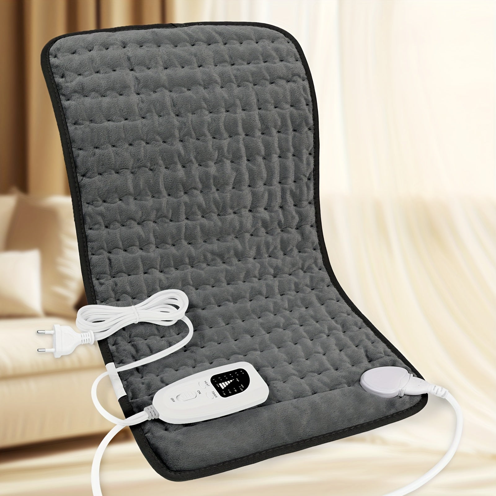 Almohadilla Térmica - 6 Niveles de Calor, hasta 140°F, Apagado Automático a las 2 Horas, 84 cm × 43 cm / 60 cm × 30 cm, Franela Suave, Lavable a Máquina, para Calentar Cuello, Hombro, Rodilla y Pierna, un Regalo para Hombres, Mamá y Papá, el Regalo Perfec