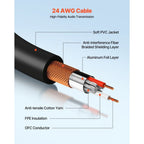 Cable XLR VEVOR 30.48 m, Paquete de 2, Cable DMX Balanceado Blindado Macho a Hembra para Micrófonos, Cable de Altavoz XLR de 3 Pines Chapado en Oro, para Iluminación de Escenario, Micrófonos, Amplificadores, Mezcladores, Sistemas de Altavoces