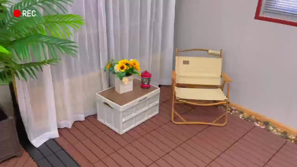 Paquete de 27/44 baldosas de plástico entrelazadas para terraza, adecuadas para piscina, balcón, patio trasero, porche, pavimentos impermeables para patio exterior con sistema de enclavamiento, instalación a presión, baldosas para terraza de bajo mantenim