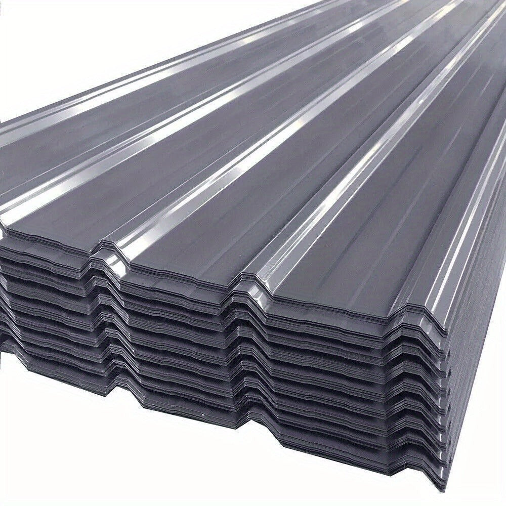 24 Láminas de Perfil Metálico Corrugado, 129 cm x 45 cm = 14 m² de Cubierta para Cobertizo de Herramientas - Paneles de Techo de Acero Galvanizado, Temporales y Desmontables