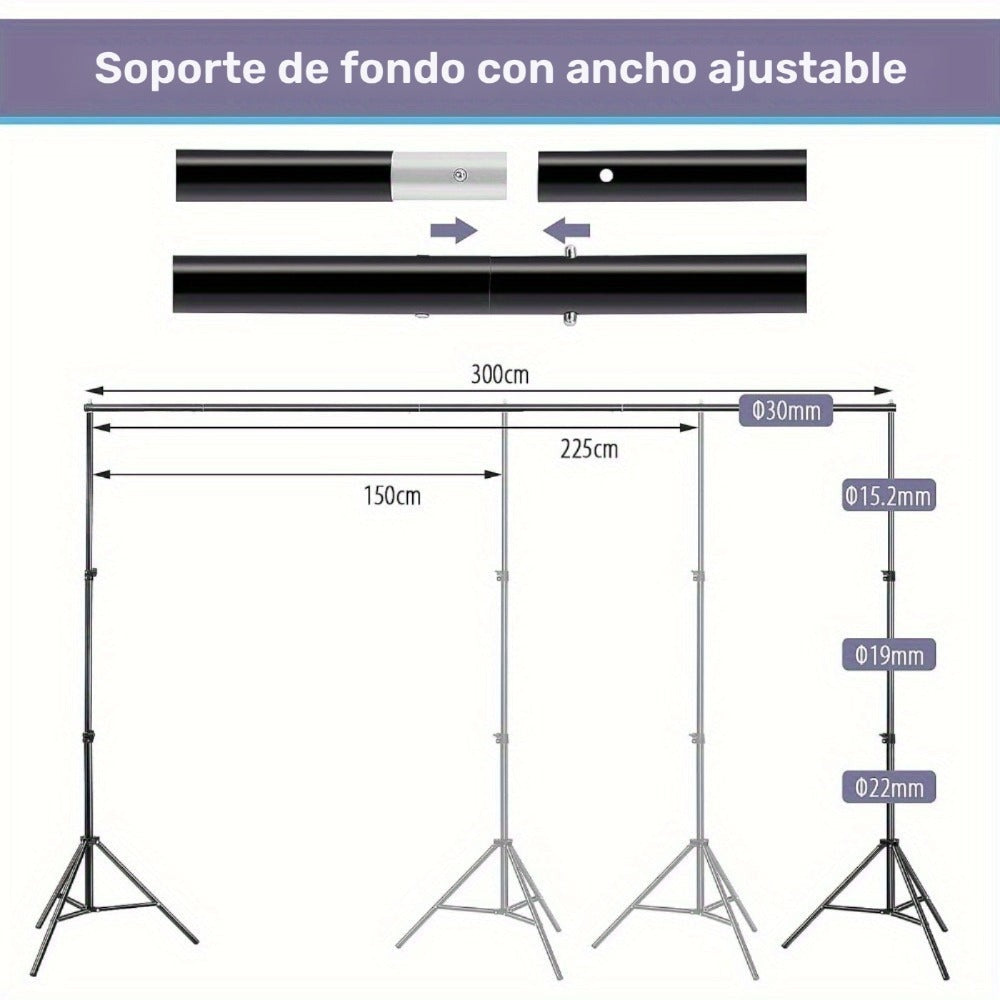 Kit de soporte de fondo ajustable para fotos con bolsa de transporte, accesorios de edificios coleccionables para decoración estacional