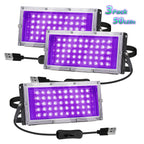 Unidad de exposición UV LED para serigrafía, paquete de 3/2/1, luz de exposición UV de 50/96/144 LED para kit de serigrafía, kit de emulsión fotográfica, longitud de onda 385-400 nm, enchufe USB, con interruptor y cable de alimentación de 1,5 m