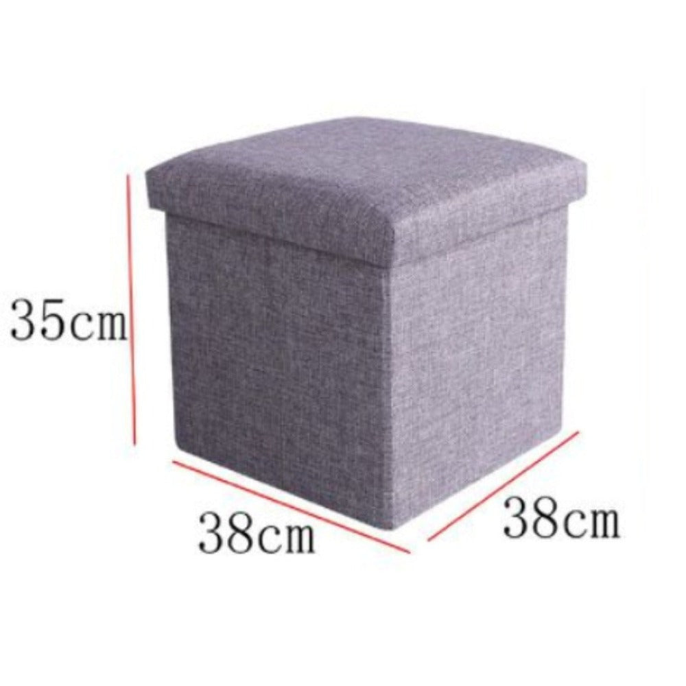 Reposapiés otomano de almacenamiento, taburete plegable para pies, caja de almacenamiento, taburete para el hogar, taburete para pies, banco, caja grande para guardar ropa de lino