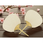 Lote de 2/10/20 abanico de bambú y papel color beige para detalles de invitadas de Boda - Regalos para invitados de boda, comuniones, bautizos, aniversarios, ideales para celebraciones, fiestas y eventos al aire libre