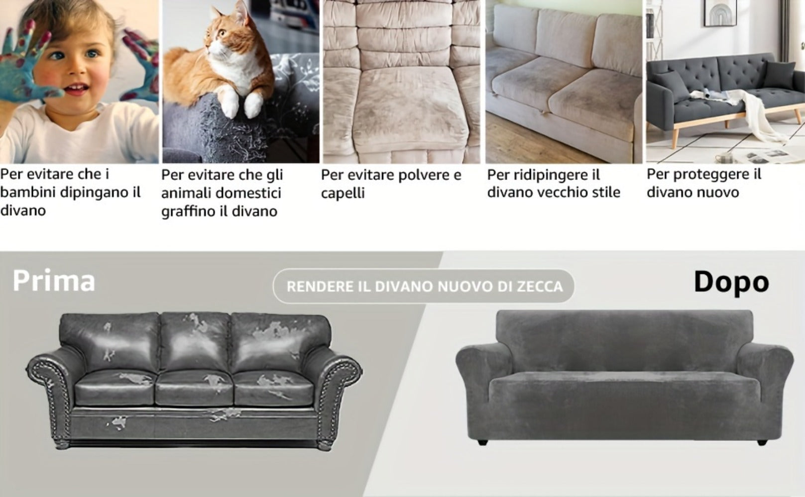 Fundas para Sofá de Terciopelo Ystyle, Funda para Sofá de 3 Plazas con Apoyabrazos, Funda Antirrayaduras para Gatos, Funda Elástica para Sofá, Funda Universally Lavable y Antideslizante, Gris