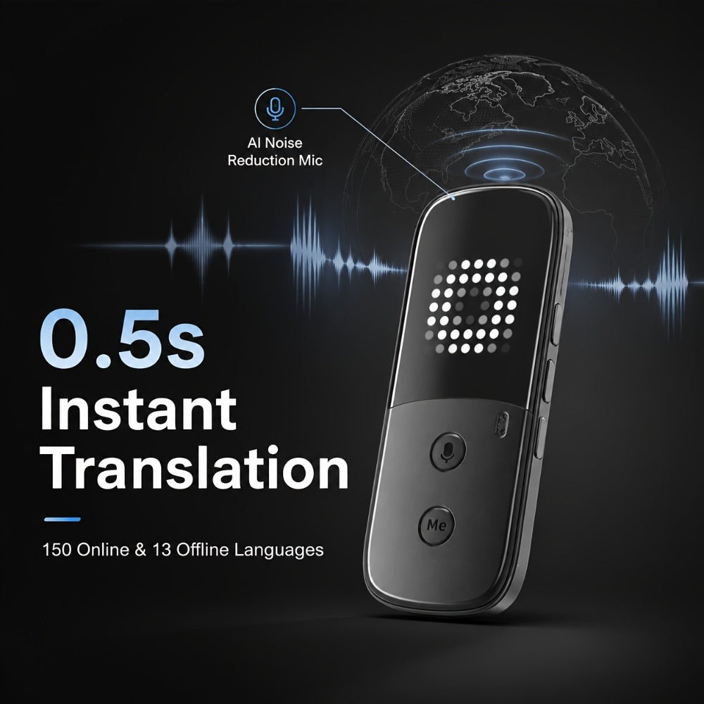 Peiko Dispositivo de Traducción de 150 Idiomas, Traductor de Voz en Tiempo Real Bidireccional con IA, Gadget Tecnológico Mini, Traducción sin Conexión, Ideal para Aprendizaje, Viajes y Comunicación Empresarial