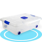 Caja Almacenamiento plástico para Guardar y Ordenar Juguetes, Libros, Documentos, Ropa, Mantas. Cierre Hermético, Gran Capacidad y Resistencia - Dekohome