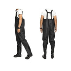 Botas de Vadeo Impermeables para Pesca, Botas de PVC Duraderas para Pesca y Trabajo en Agua, Vadeo con Correas Ajustables, Vadeo Protector con Suela Antideslizante, Alta Resistencia a Daños Mecánicos, Vadeo Profesional para Pesca y Nadar, Botas Cómodas pa