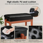 Taburete de Piano Ajustable en Altura 72X33X48-58Cm, Banco de Piano con Espacio de Almacenamiento, Banco de Piano con Cojín de Cuero PU, Silla de Piano Banco de Teclado Capacidad de Carga hasta 200KG, con 4 Patas