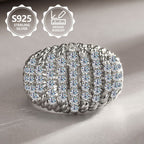 Anillo de moda exquisito para mujer PM:E7 de plata de ley 925, elegante, con estilo y finamente elaborado, engastado con moissanita. Un anillo de joyería de alto valor para mujer, adecuado para viajes de vacaciones y uso diario, y el regalo conmemorativo