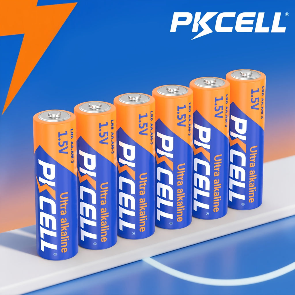 Pilas alcalinas | PKCELL 60 pilas AA alcalinas ideales para accesorios de PC (ratón, teclado) y hogar inteligente (control remoto, báscula