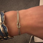 Pulsera Nudo de Amor Infinito, Pulsera Delicada para Parejas, Pulsera de Amistad, Pulsera de Serpiente Redonda, Ideal como Regalo para Cumpleaños o Día de San Valentín