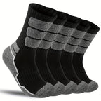 5 Pares de Calcetines de Lana para Hombres y Mujeres - Soporte de Compresión, Transpirables, Absorbentes de Sudor, Medias Acolchadas con Diseño a Rayas - Pack Multicolor para Regalos (Navidad, Halloween, San Valentín), Equipamiento para Aventuras al Aire