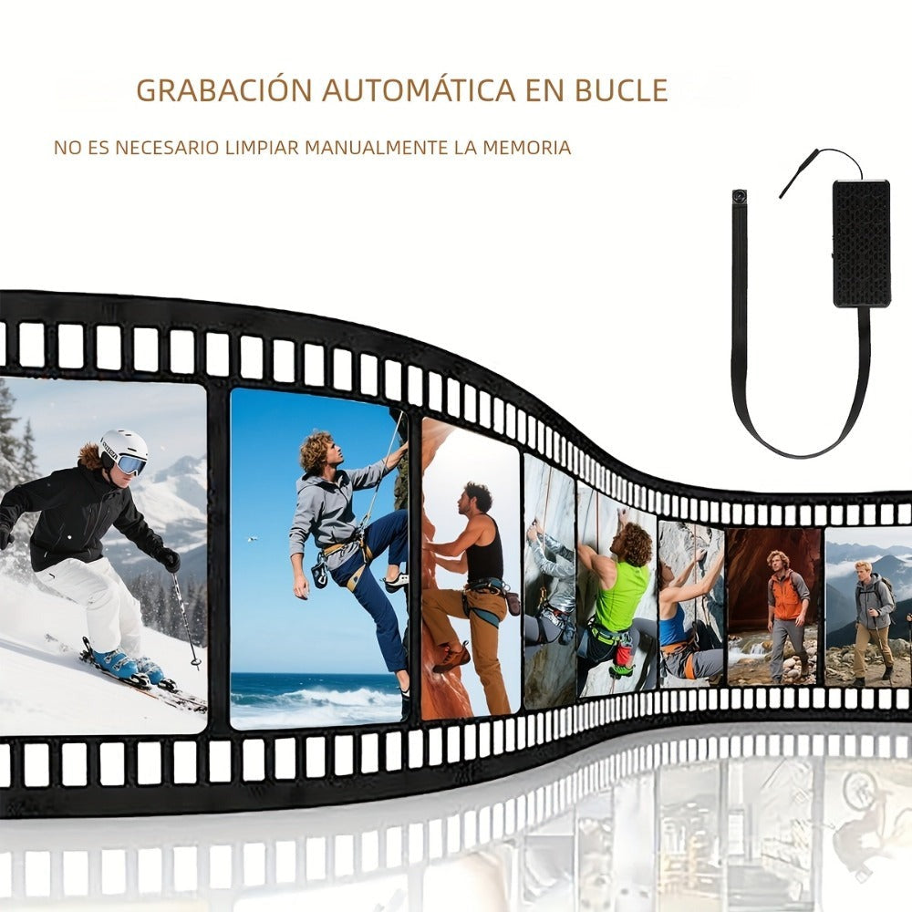 Cámara Inalámbrica HD 1080P Portátil con Control Remoto a Través de la App Móvil, Grabación de Audio y Video, Fácil de Usar, Expandible con Tarjeta TF, Grabación en Bucle, Ideal para Seguridad en el Hogar, Deportes, Investigaciones, Registros de Aprendiza