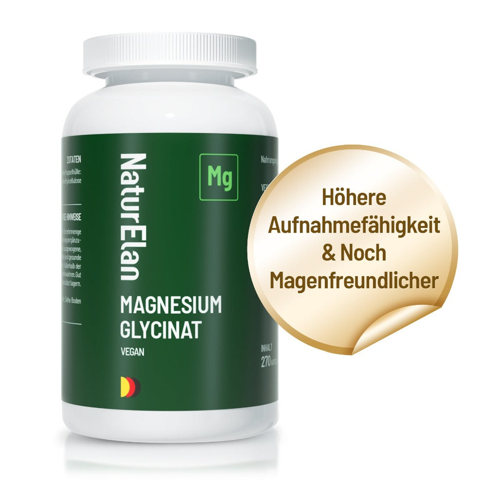 Bisglicinato de Magnesio - Premium: Magnesio Quelado - 270 Cápsulas - 300 mg de Magnesio Elemental por Dosis Diaria - Vegano, Alta Dosis
