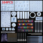 Kit de 384 Moldes de Silicona para Resina de Fundición, Ideal para Crear Joyas como Colgantes, Collares, Aretes y Diseños Geométricos para Proyectos