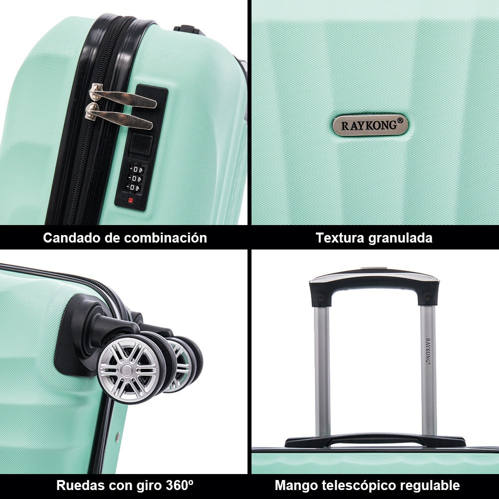 Maleta Cabina ABS 55x40x20cm (44L)- 20 Pulgadas - Negro/Azul/RosaDorado/Plateado/Amarillo/Rojo/Turquesa/Verde/Menta/Morada
