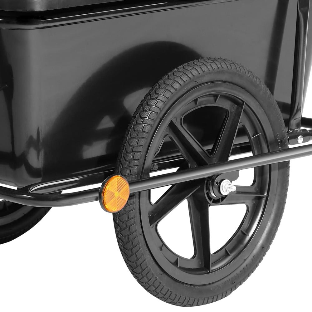 MONZANA® Remolque para Bicicleta con Tanque de Plástico de 90L, Incluye Cubierta de Lona, Remolque de Carga, Remolque de Transporte, Carro de Mano