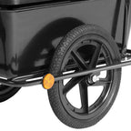 MONZANA® Remolque para Bicicleta con Tanque de Plástico de 90L, Incluye Cubierta de Lona, Remolque de Carga, Remolque de Transporte, Carro de Mano