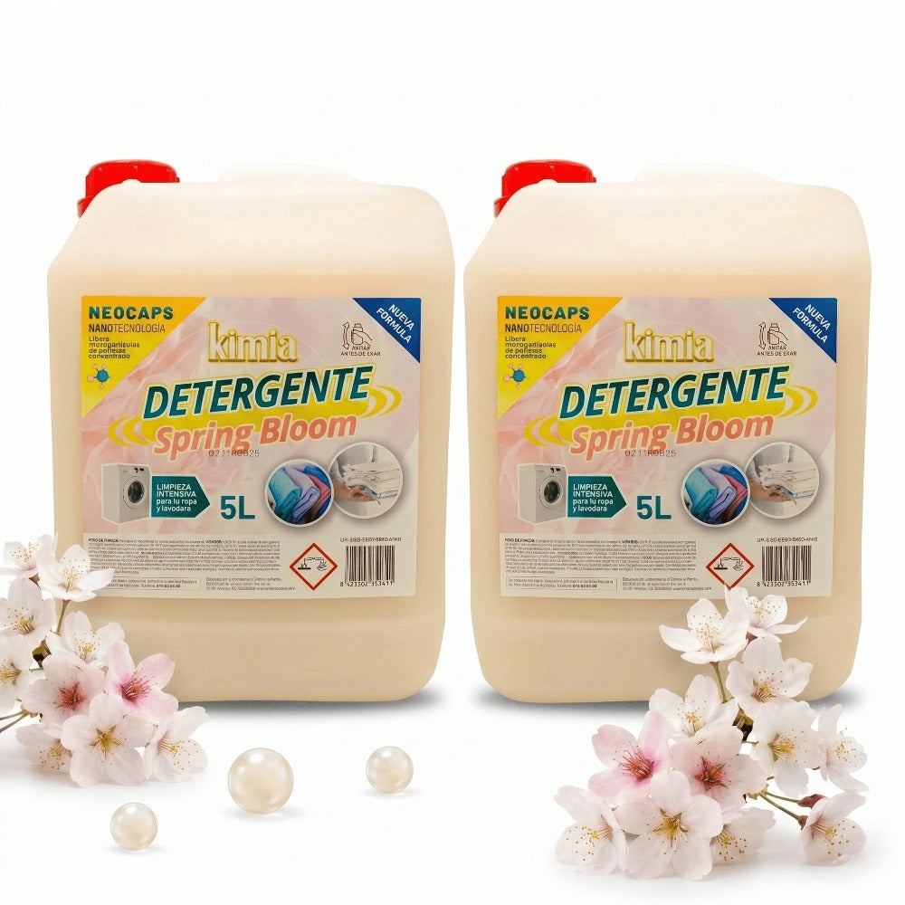 KIMIA - Detergente para Ropa PoweMax 2 x 5L | con Microcápsulas Perfumantes | Quitamanchas | Adecuado para Ropa Blanca y de Color | Fragancia Intensa | Para Todo Tipo de Tejidos | Limpieza Profunda