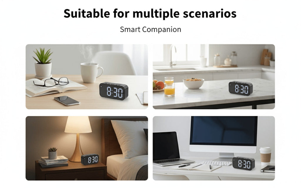 Cámara con reloj digital 1080P FHD, cámara de seguridad con tarjeta SD de 32 GB, punto de acceso AP y WiFi6, visualización remota en tiempo real, almacenamiento local, detección de movimiento, para uso en interiores en hogar, oficina y tienda inteligentes