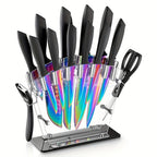 Juego de Cuchillos, 16 Piezas en Acero Inoxidable con Bloque, Set Profesional para la Cocina