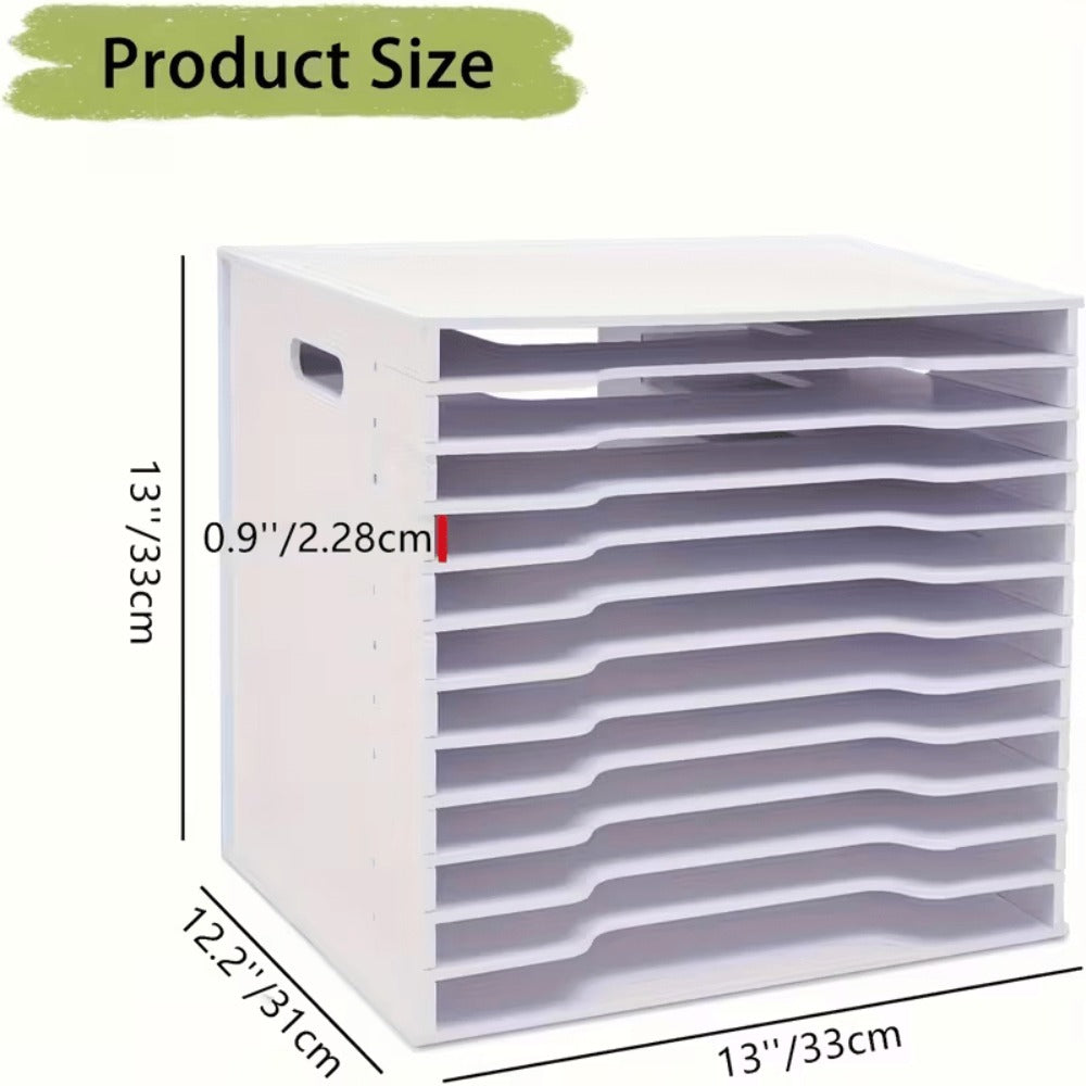 Organizador de papel para álbumes de recortes de varios tamaños, carpeta de almacenamiento clasificadora de archivos de 12 niveles, estante de escritorio para papel de scrapbooking, apto para oficina en casa, tamaño grande/mediano/pequeño, almacenamiento