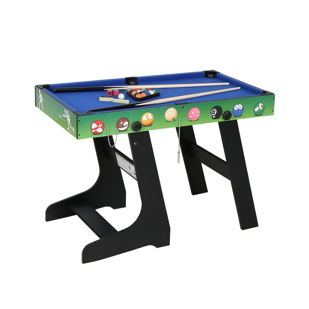 HLC Mesa de Juegos Multifuncional 4 en 1: Billar, Air Hockey, Ping Pong y Curling, diseñada especialmente para salas de juegos familiares. Disfruta del máximo entretenimiento multi-juego con un juego completo de accesorios (solo para adultos), sin batería