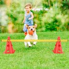 Juego de entrenamiento de agilidad para perros - 12 conos y 6 barras ajustables para ejercicios de coordinación, juego de 6 piezas