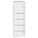 Estantería Ajustable de 6 Niveles | Estante de Almacenamiento Independiente Abierto, Estante de Partición, Adecuado para Oficina y Estudio, Roble Claro y Blanco, Dimensiones: 60x180x23.5 cm, Independiente, Requiere Montaje