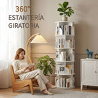 Librerías y estanterías | Torre de estantería giratoria 360°, diámetro grande de 46 cm × altura de 160 cm, librero giratorio de 3/4/5 niveles