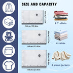 Bolsas de almacenamiento al vacío de 15/9/6 piezas, que incluyen una bomba de vacío inalámbrica, 3 tamaños de bolsas de compresión, ahorran espacio, reutilizables, para ropa, ropa de cama, almacenamiento en el hogar, organización de maletas, tamaño extra