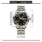Reloj mecánico automático de lujo para hombre de Dianpai, ideal para uso diario casual, con diseño redondo, calendario y agujas luminosas, un regalo perfecto para hombres, sin batería.