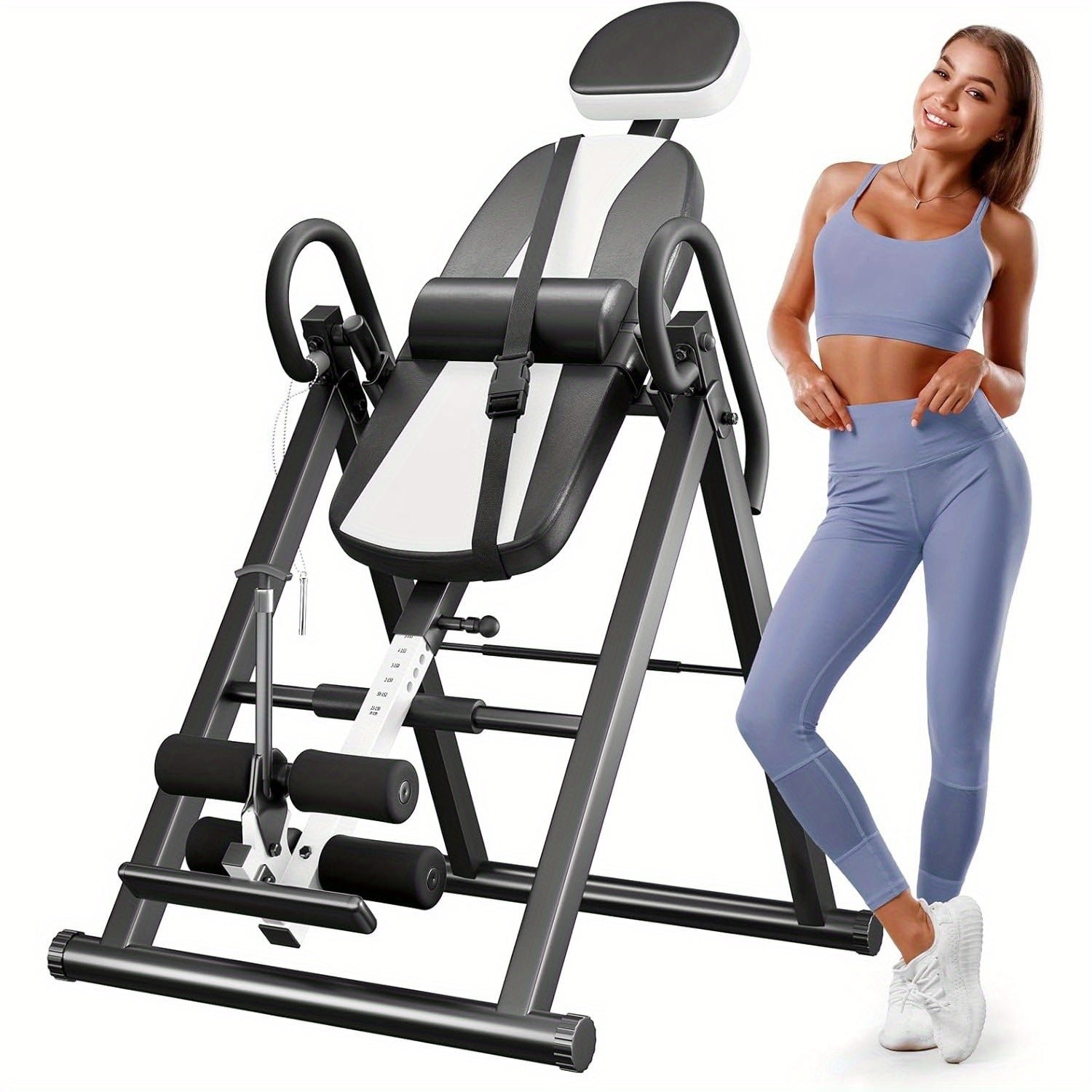 Mesa de Inversión de Alta Resistencia - Estirador de Espalda Ajustable con Reposacabezas y Cinturón de Seguridad, Alivio del Dolor, Uso en el Hogar